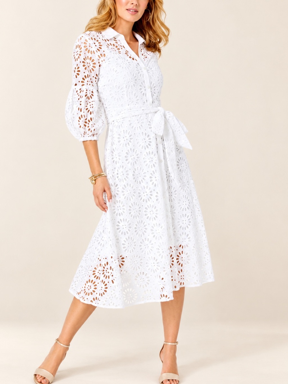 Lilly Pulitzer Mialynn Midi Eyelet Shirt Dress